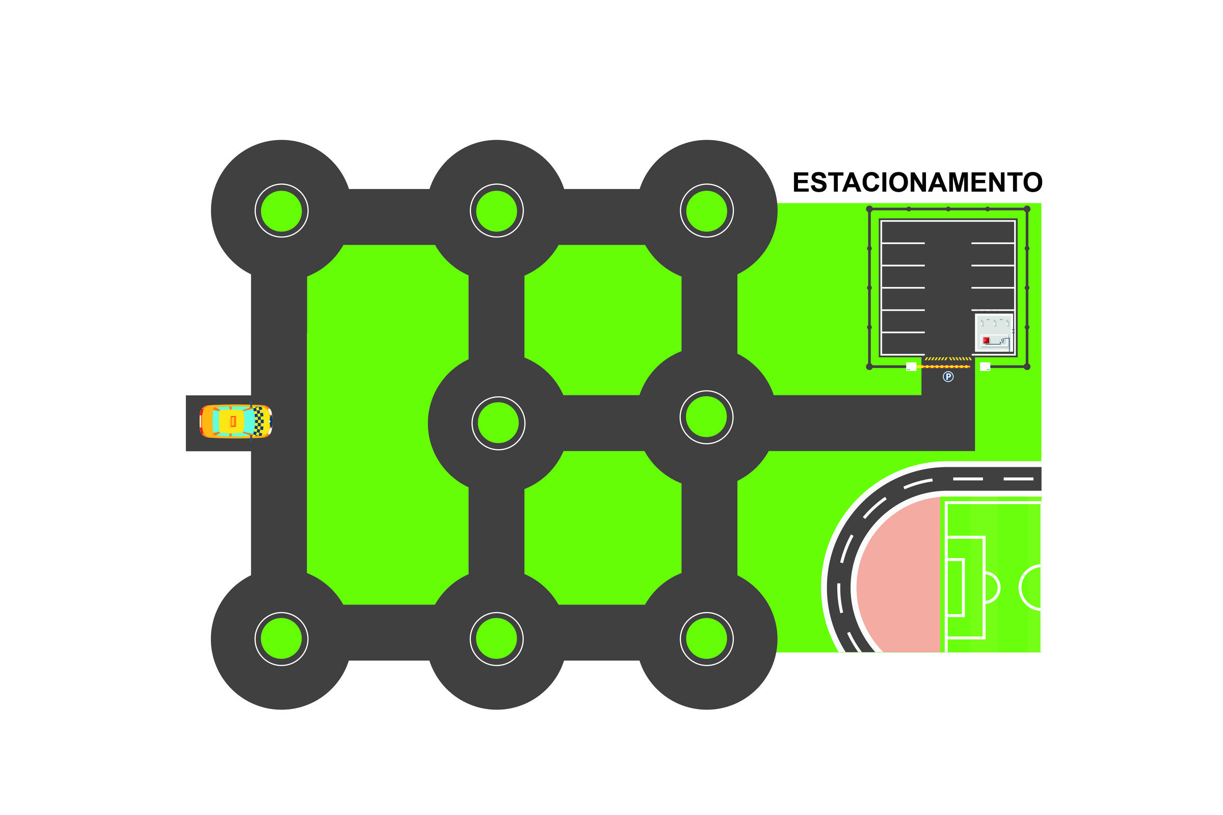 Quatro rotatórias: desafio matemático