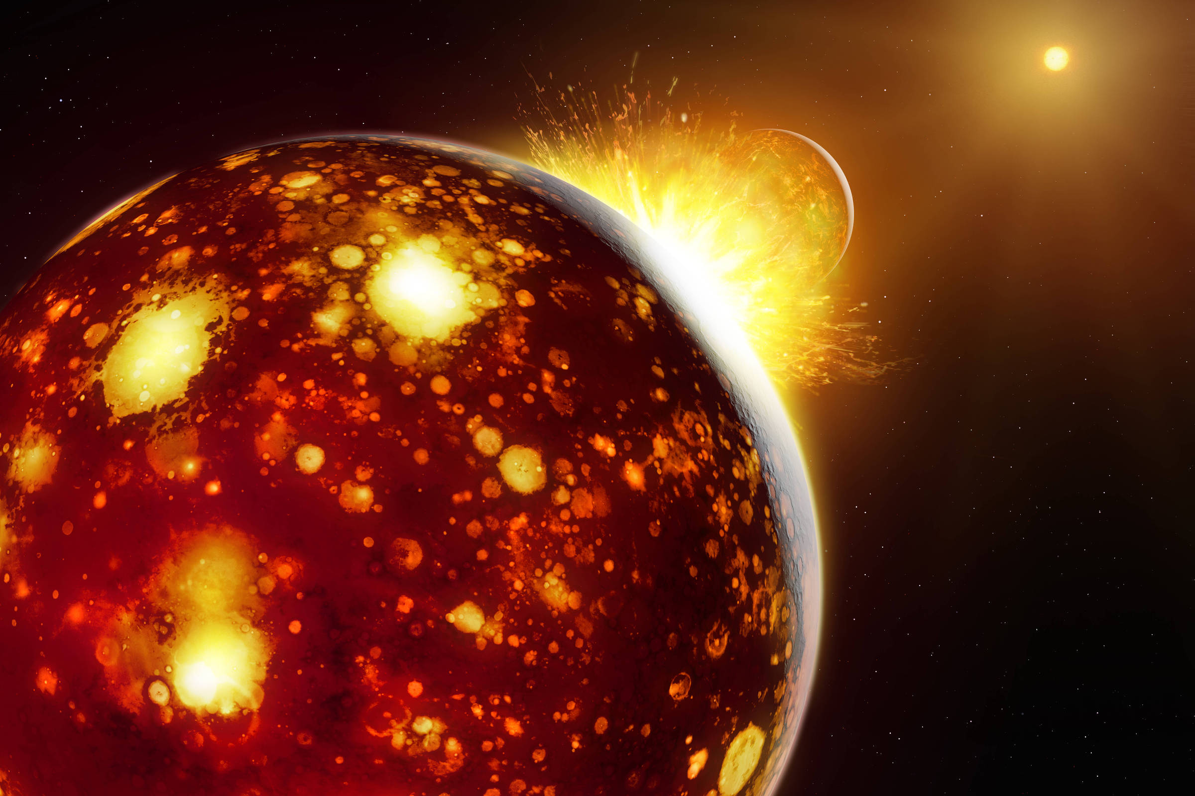 Estudo revela origem de Theia, o corpo que colidiu com a Terra e gerou a Lua