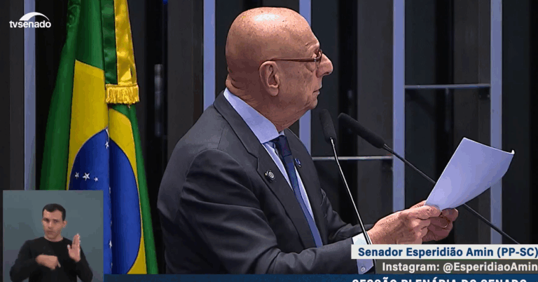 Esperidião Amin rebate Moraes após citação em julgamento do STF
