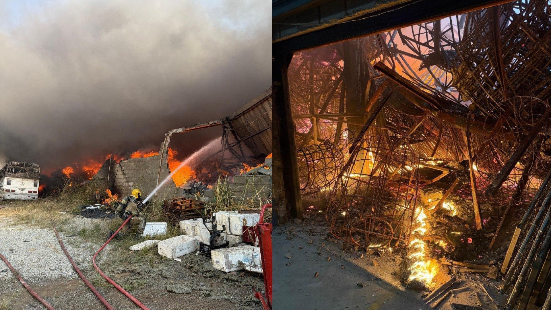 Incêndio em fábrica de artigos de Natal em Contagem