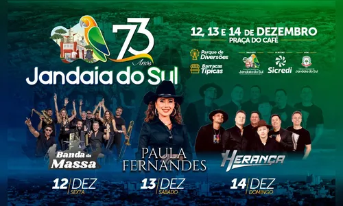 Jandaia do Sul comemora 73 anos com programação especial na Praça do Café