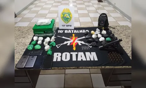 Polícia apreende 8 kg de drogas e pistola em Apucarana