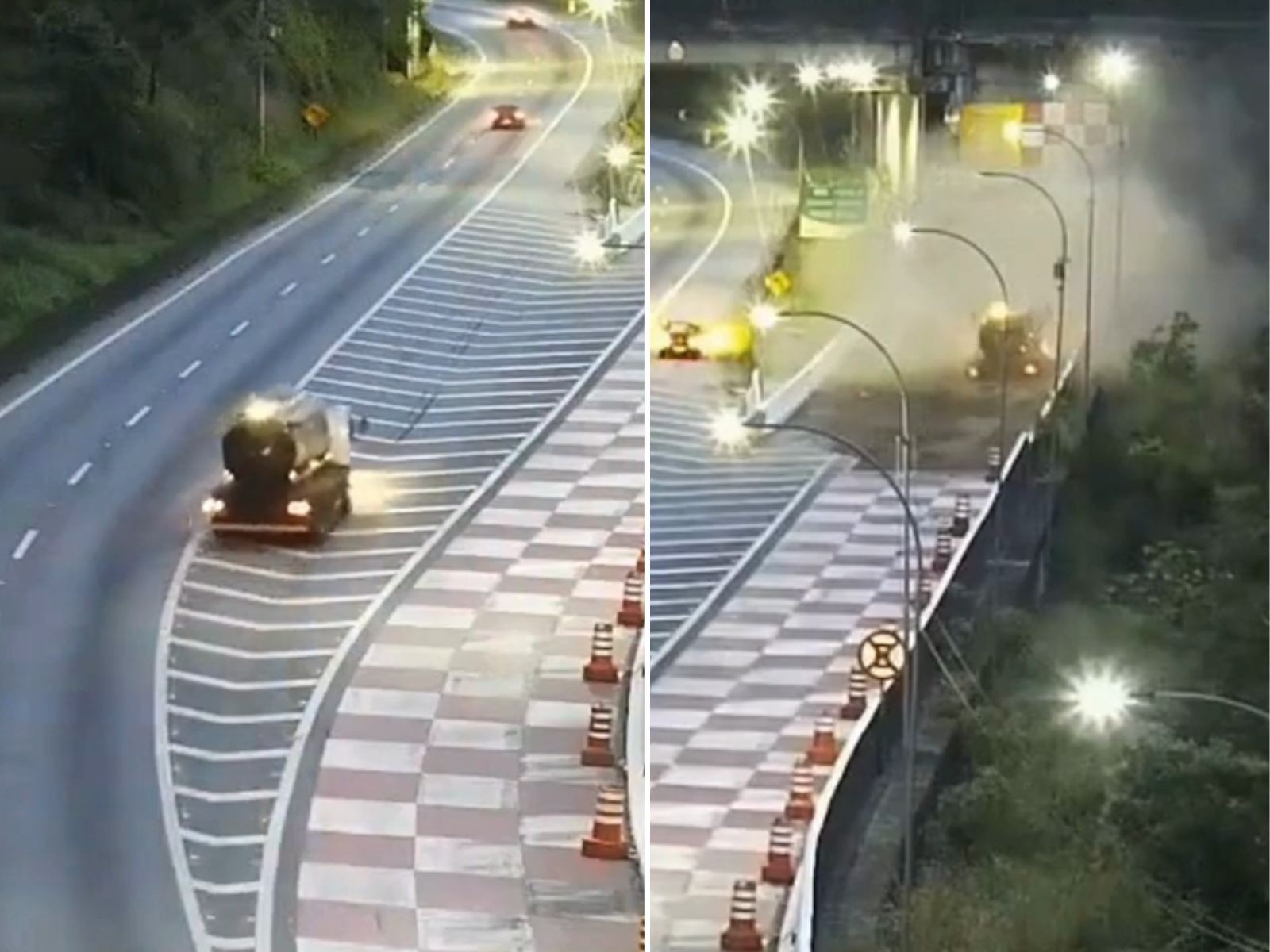 Motorista se salva após carreta perder freios na BR-116