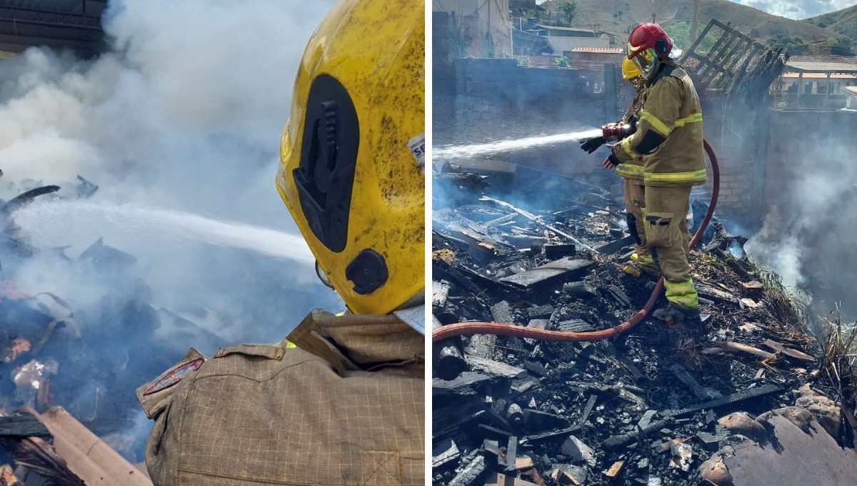 Incêndio destrói parte de casa em Coronel Fabriciano