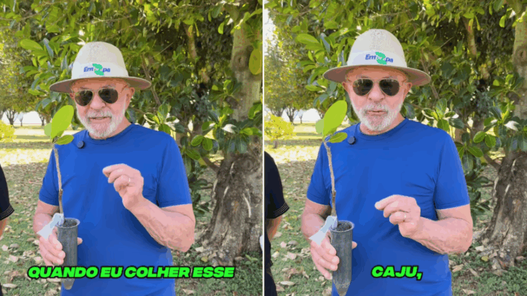 Às vésperas do 7 de setembro, Lula planta pé de caju no Alvorada