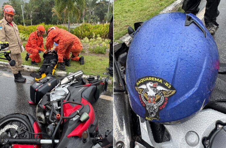 Motociclista de Saquarema sofre acidente grave em Maricá