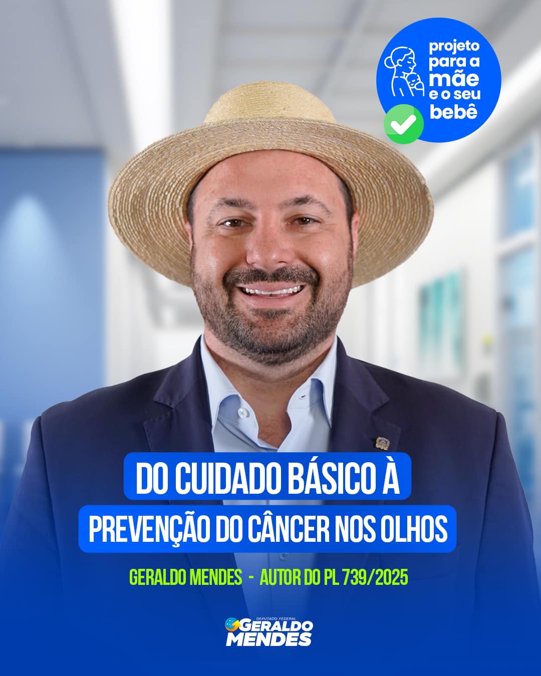 Projeto de Lei de Geraldo Mendes propõe exame oftalmológico obrigatório para bebês