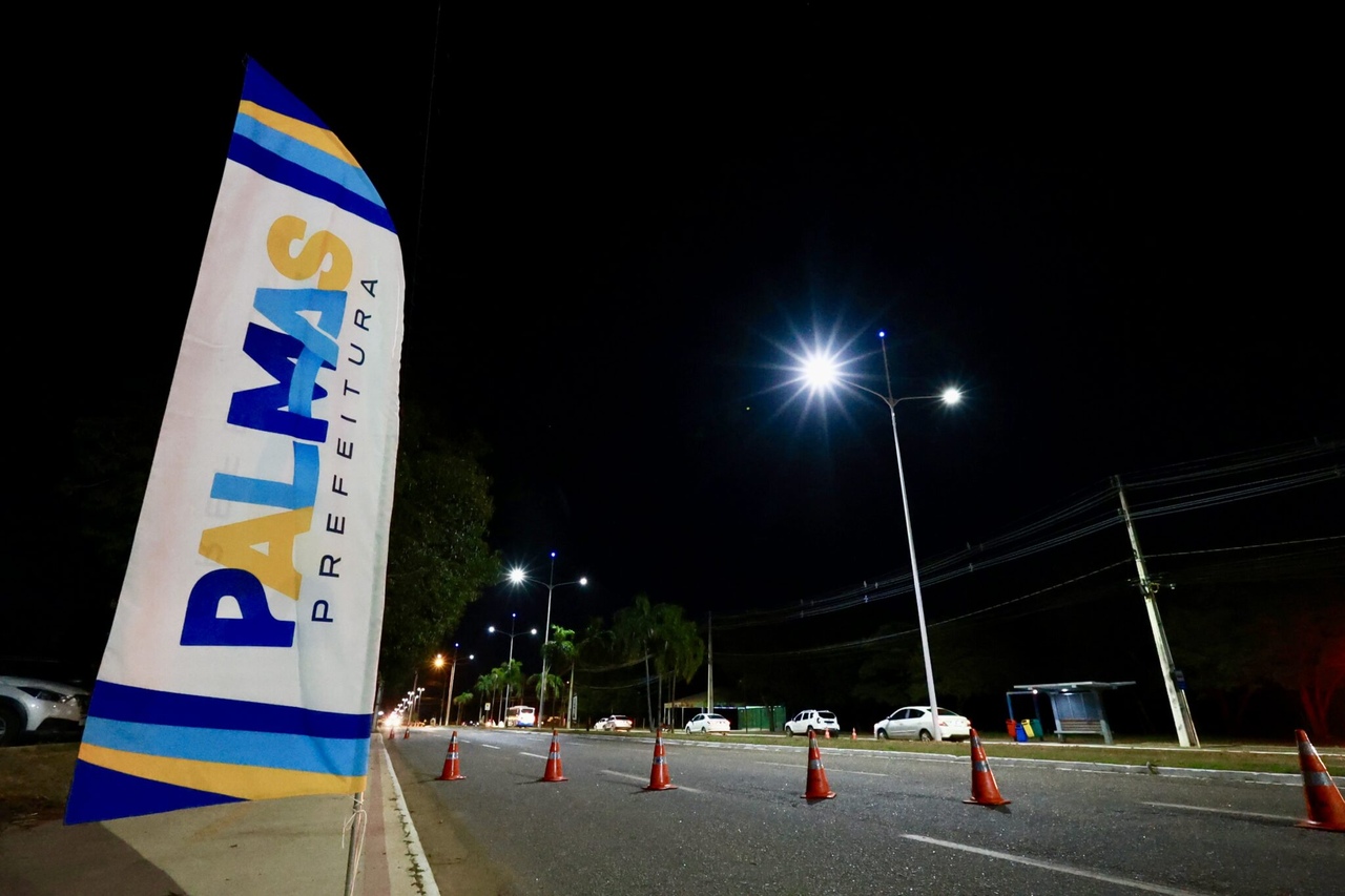 Palmas Avança na Modernização da Iluminação Pública: 65% da Cidade Já Conta com LED