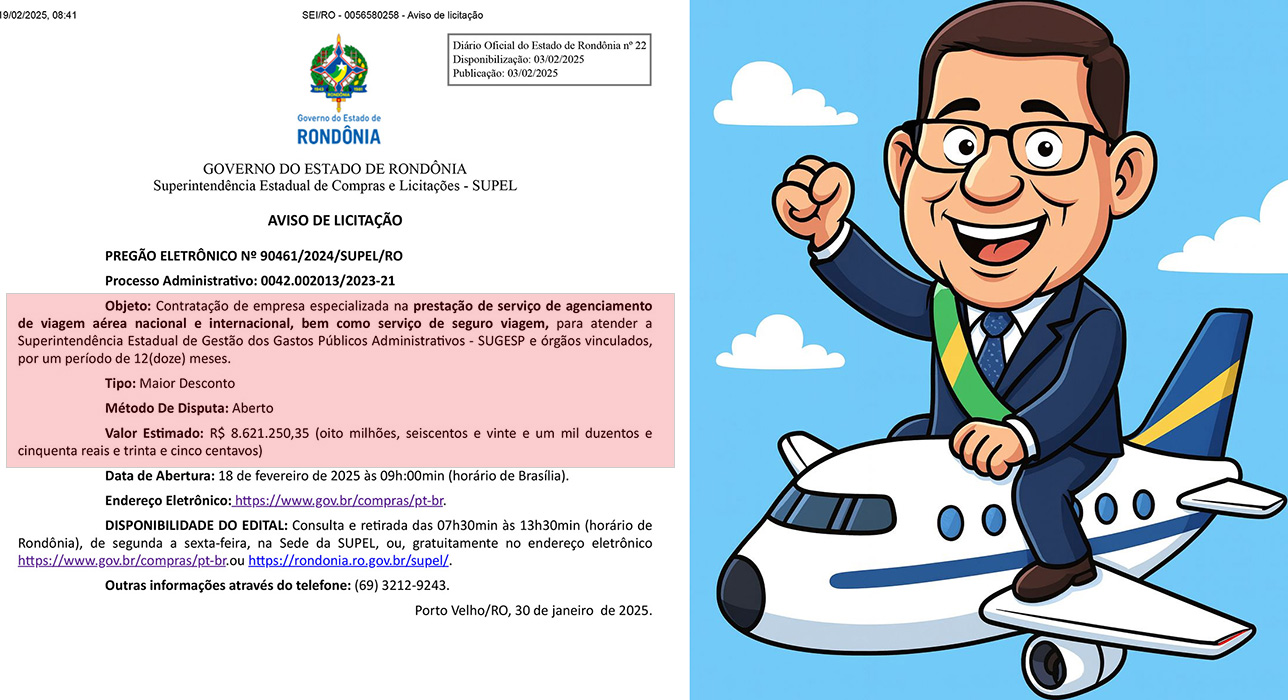 Governo de Rondônia Investe R$8,6 Milhões em Passagens Aéreas, Apesar de Controvérsias Recentes
