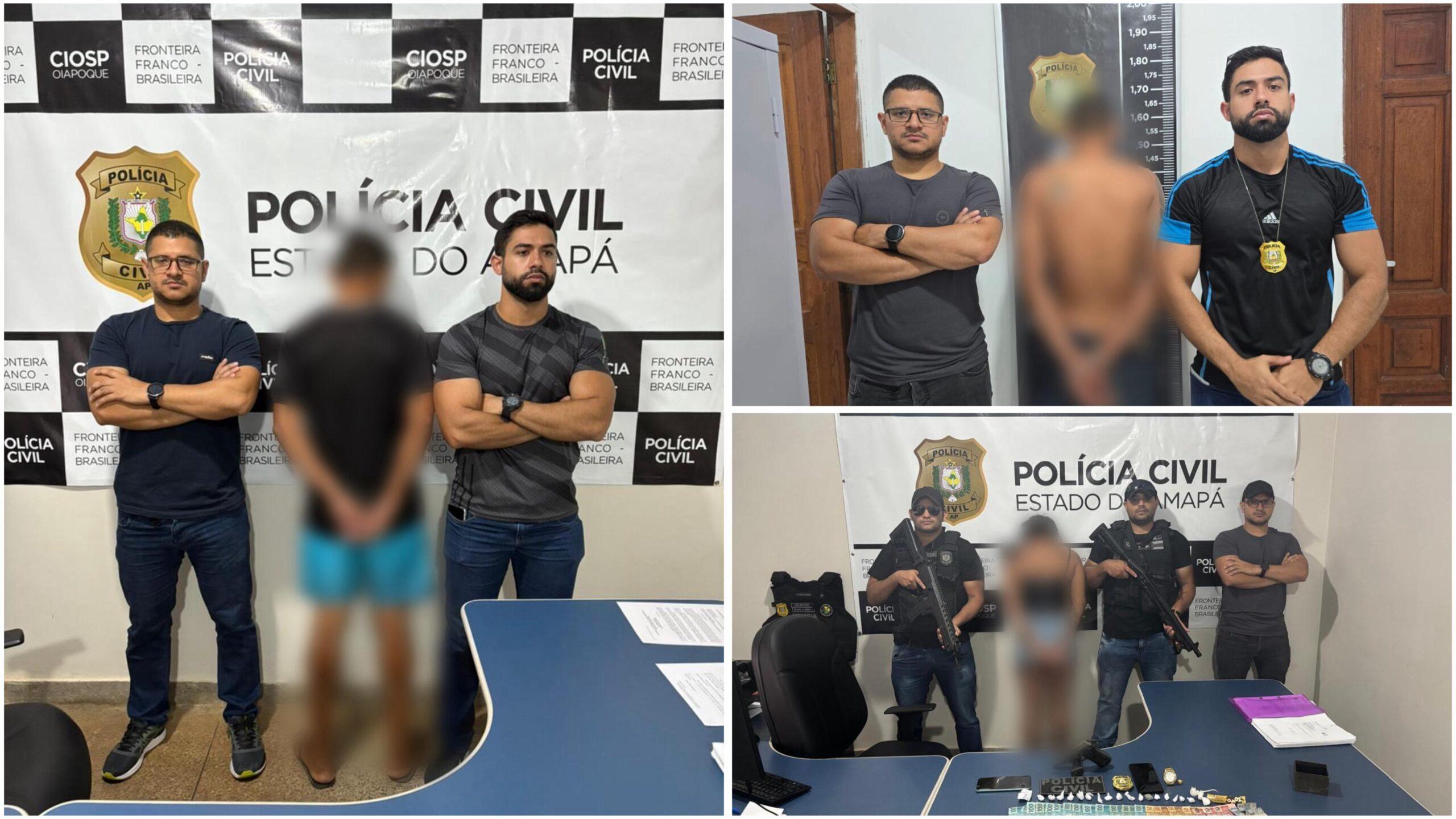 Fim de semana agitado em Oiapoque: Operação policial resulta em prisões por tráfico, porte ilegal de arma e estelionato