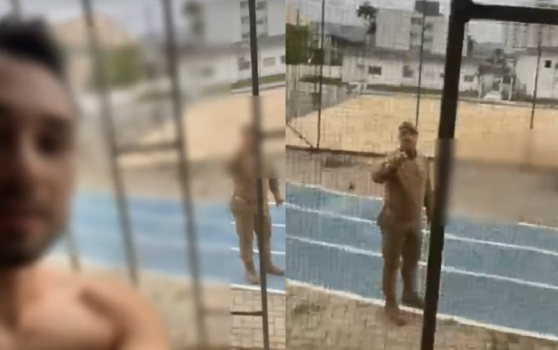 Morador é flagrado nu em apartamento com vista para colégio militar em Florianópolis; Polícia investiga