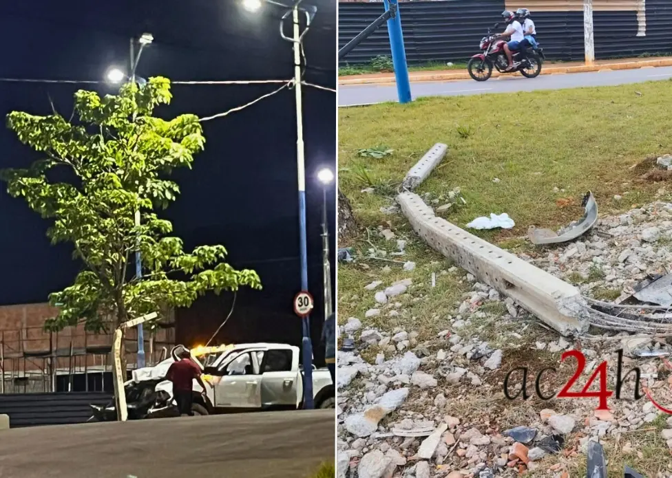 Madrugada de Caos em Rio Branco: Motorista Suspeito de Embriaguez Derruba Poste na Estrada da Floresta
