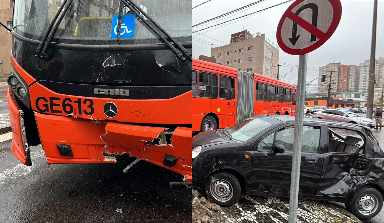 Mudanças no trânsito em Curitiba após acidente com carro e ônibus