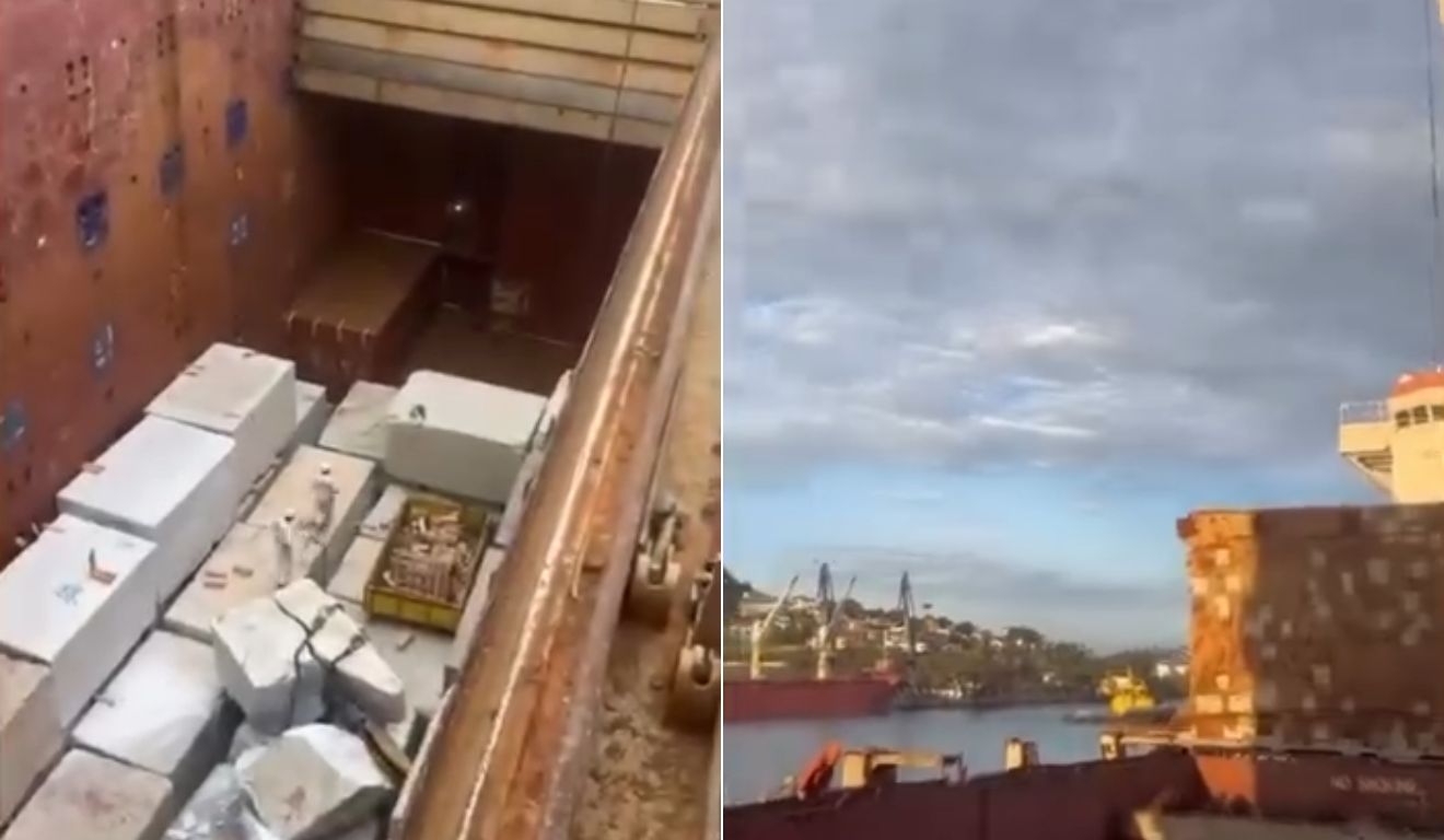 Rocha Desaba de Guindaste e Atinge Porão de Navio no Porto de Vitória; Ninguém Se Feriu