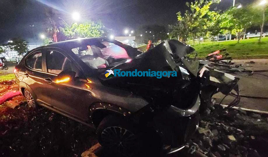 Bêbado ao Volante Derruba Poste e Acaba Preso Próximo ao Aeroporto de Porto Velho