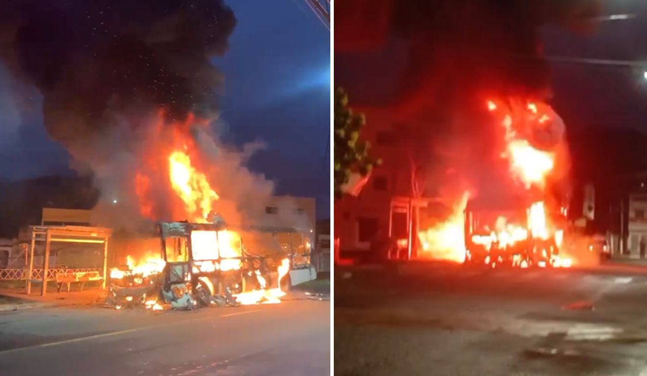 Ônibus Incendiado na Serra Após Confronto Fatal Entre PM e Suspeito