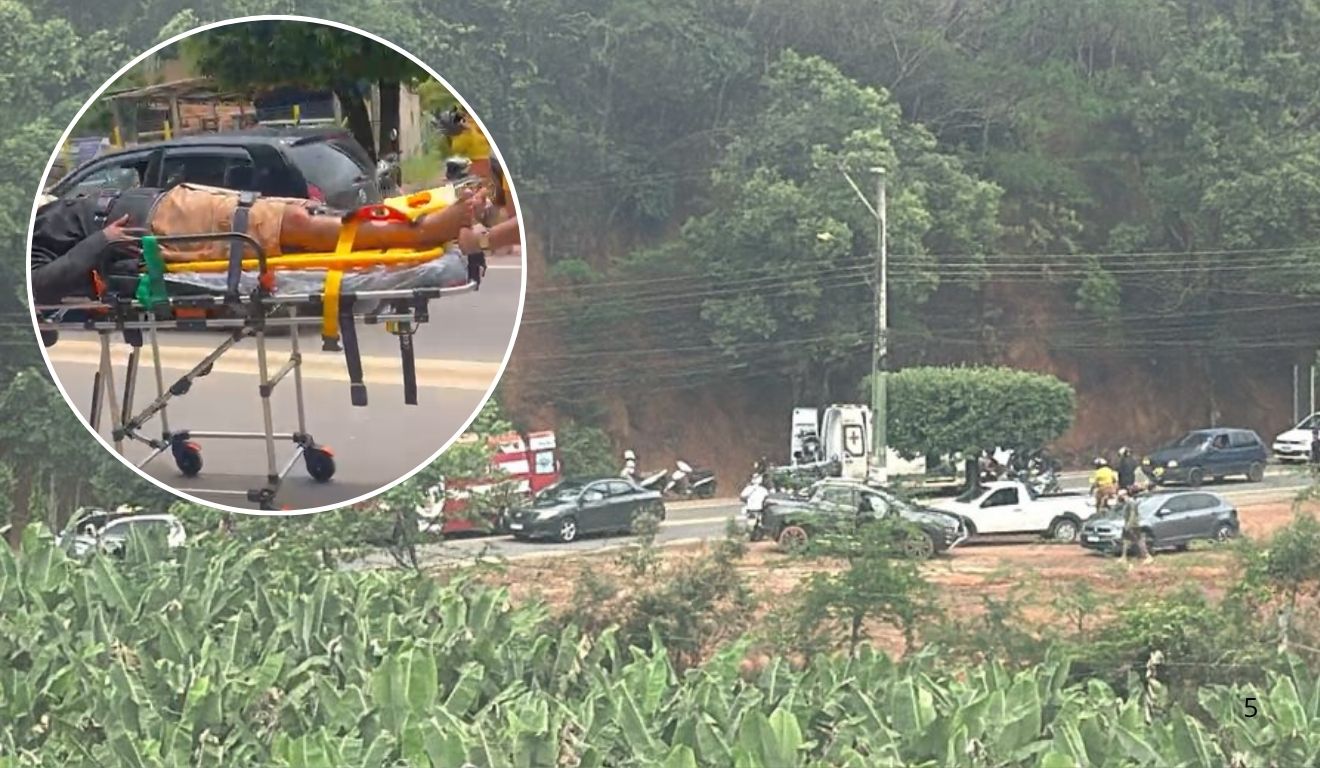 Colisão entre carro e moto deixa dois feridos em São Gabriel da Palha