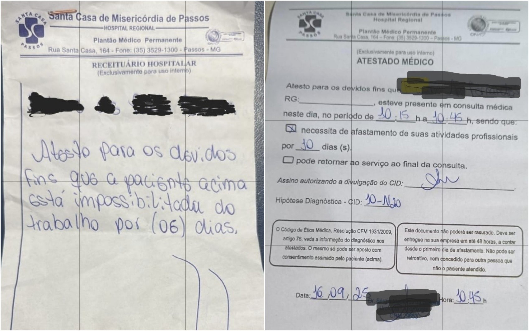 Polícia Civil investiga esquema de atestados médicos falsos em Passos, MG