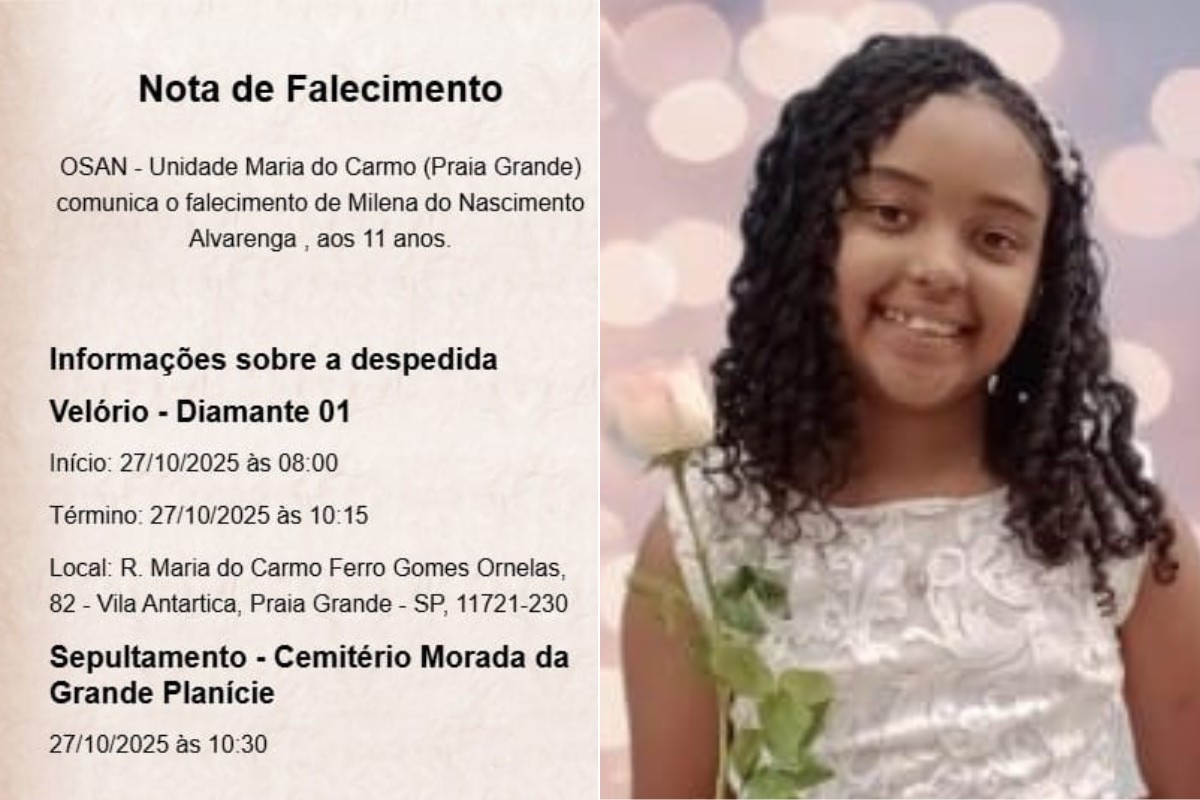 Menina de 11 anos morre com meningite tipo C em Praia Grande