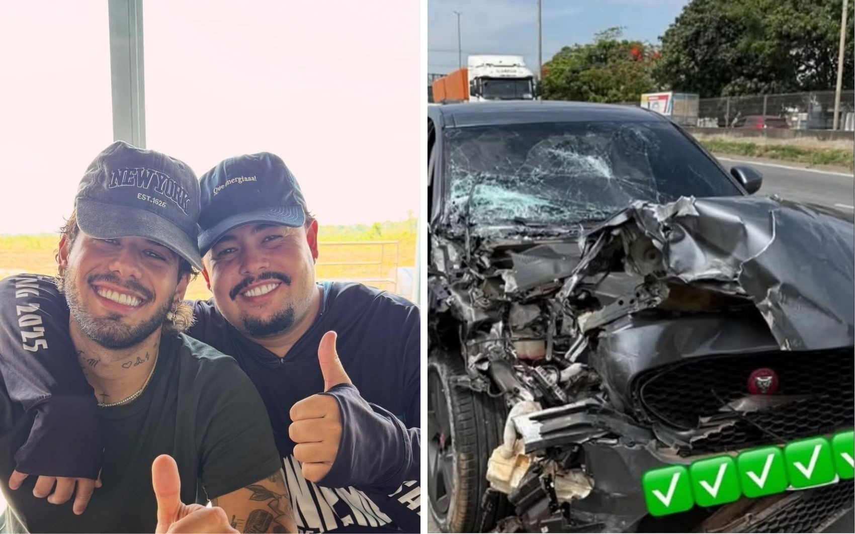 Melhor amigo de Zé Felipe desabafa após acidente de carro em Goiânia