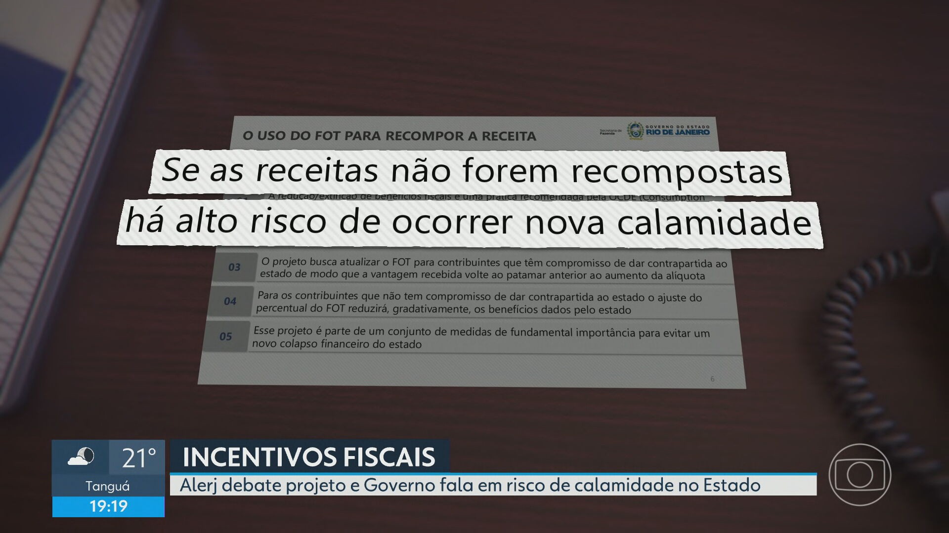 RJ propõe reduzir incentivos fiscais a empresas para evitar calamidade fiscal