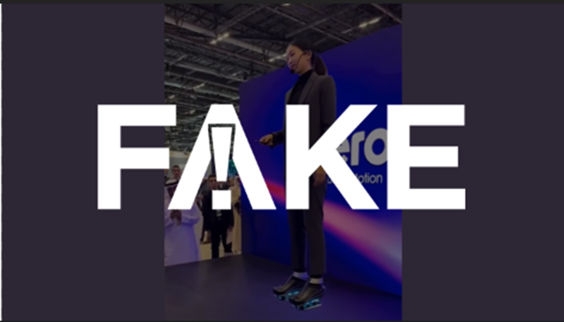 Vídeo que mostra mulher com sapatos voadores é falso