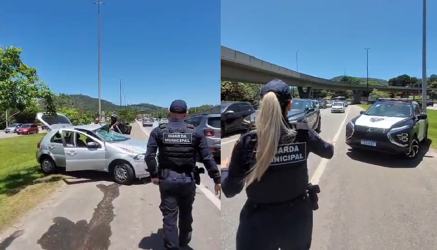 Capotamento na Avenida da Saudade Causa Lentidão em Florianópolis; Motorista Sai Ileso