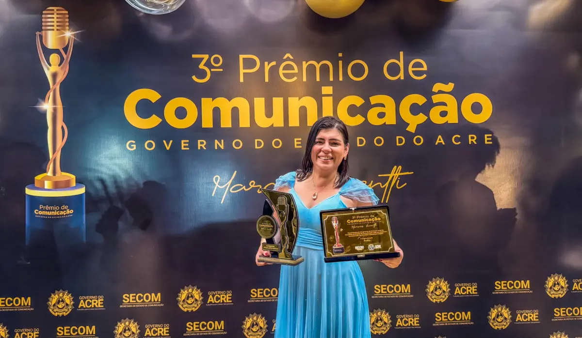 Simone Oliveira, da TV 5, Brilha no Prêmio de Comunicação do Governo do Acre com Reportagem Sobre Violência Contra a Mulher