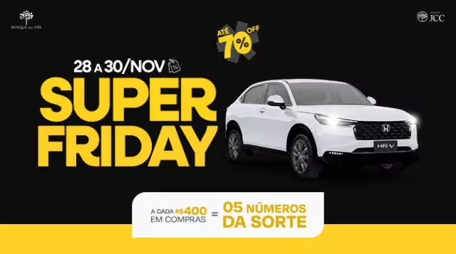 Super Friday no Bosque dos Ipês Promete Descontos de Até 70% e Abertura Antecipada para Compras de Natal