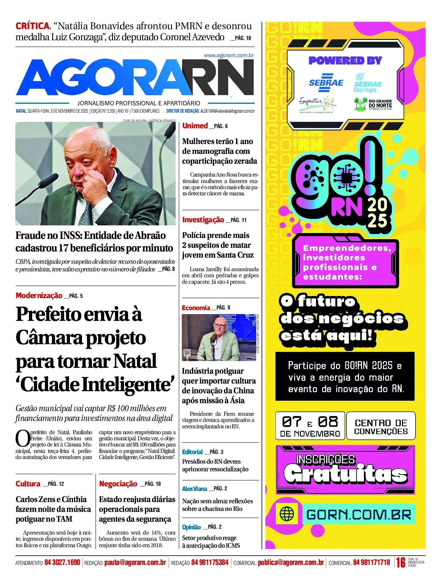 Agora RN Disponibiliza Edição Impressa Digitalmente: Acesso Gratuito à Edição 2.200