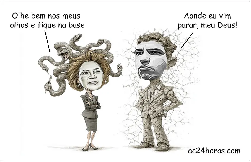 A Medusa Contemporânea: Charge Alerta para os Perigos da Desinformação