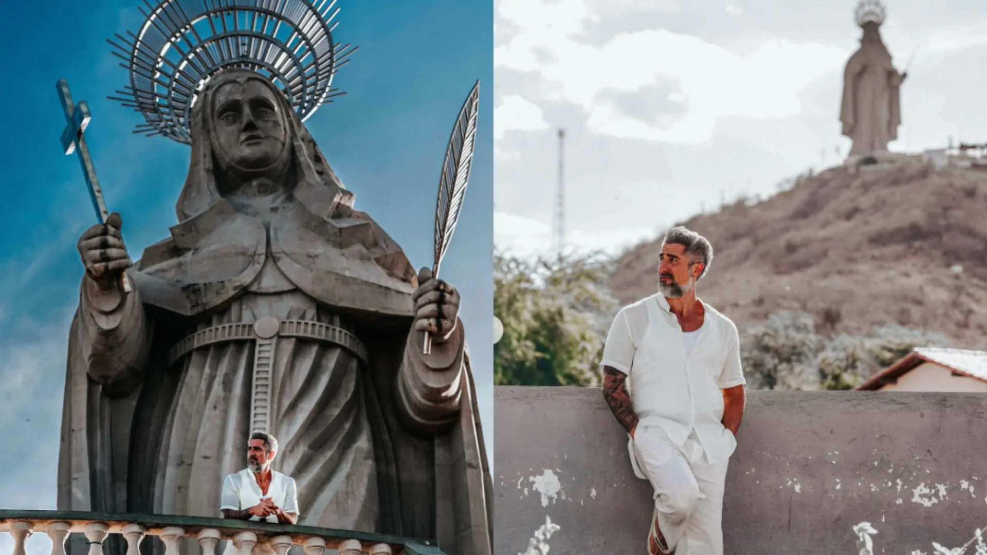 Marcos Mion se encanta com Santuário de Santa Rita de Cássia durante gravações no Rio Grande do Norte