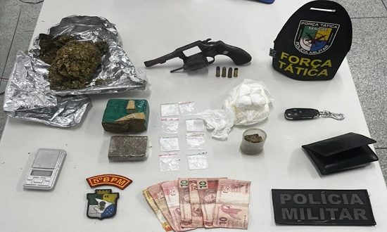 Força Tática prende suspeito com histórico criminal e apreende drogas e arma em Nossa Senhora do Socorro