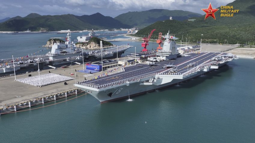 China inaugura seu 3º porta-aviões