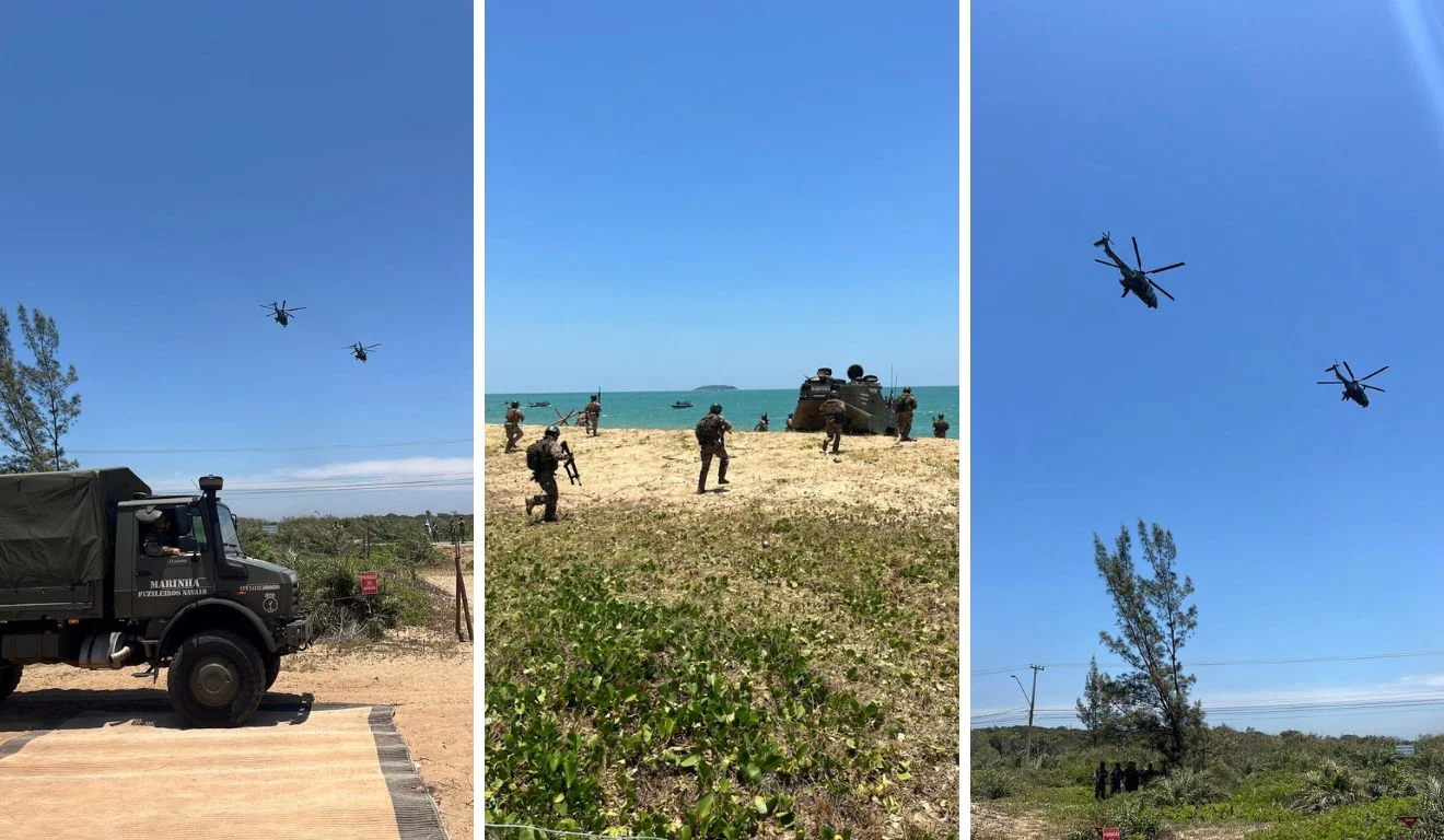 Marinha do Brasil Simula Operação de Guerra Anfíbia em Mega Exercício no Litoral do Espírito Santo