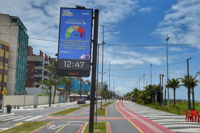 Painéis do Simepar atualizam previsão do tempo no Litoral do Paraná