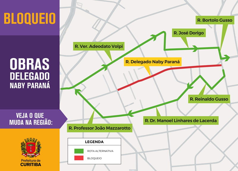 Rua Delegado Naby Paraná tem acesso restrito para obras do Novo Inter 2