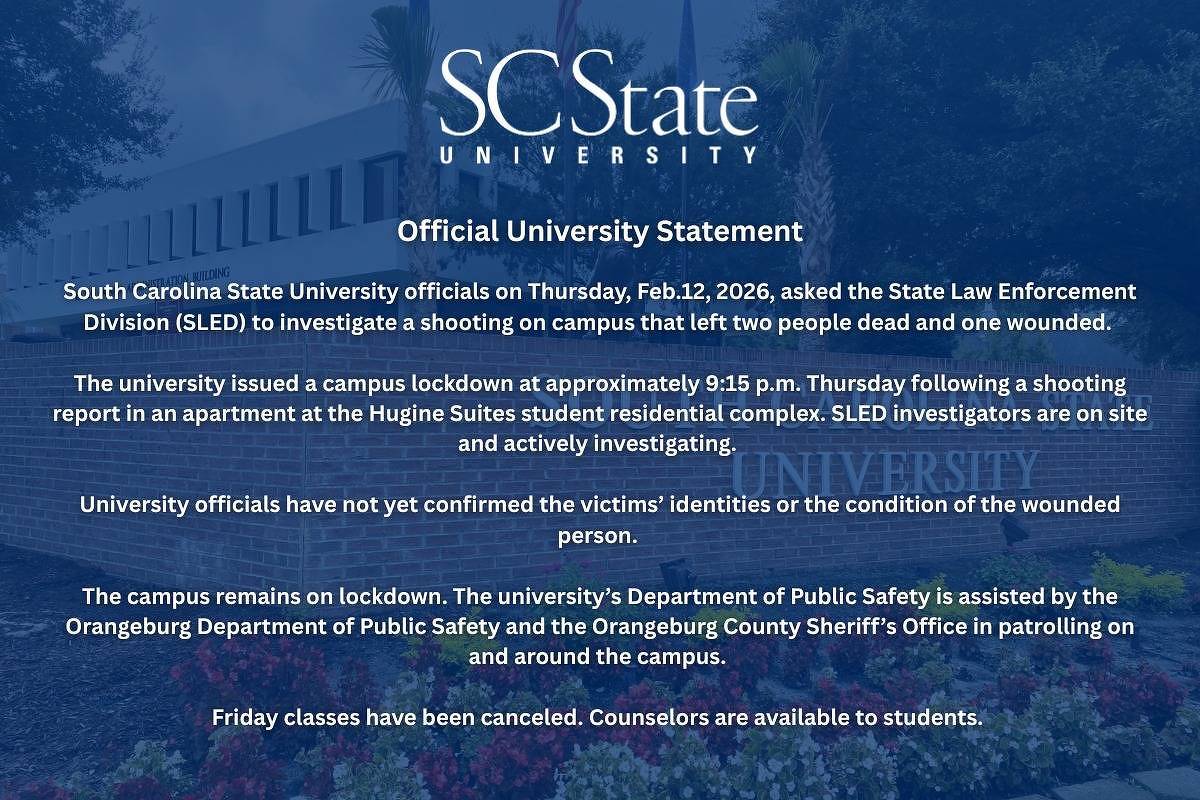 Ataque a tiros na Universidade da Carolina do Sul provoca duas mortes