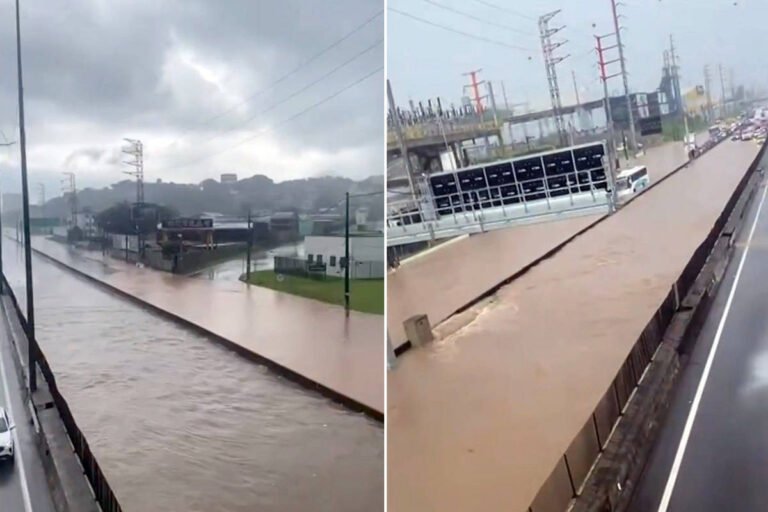 Forte chuva no Rio de Janeiro provoca interdição da Rodovia Presidente Dutra e transtornos diversos