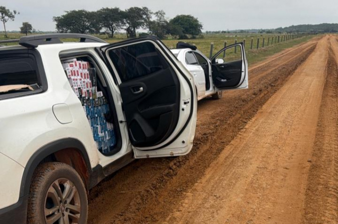 Polícia Militar apreende carga de cigarros e prende homem na divisa entre Paraná e Mato Grosso do Sul