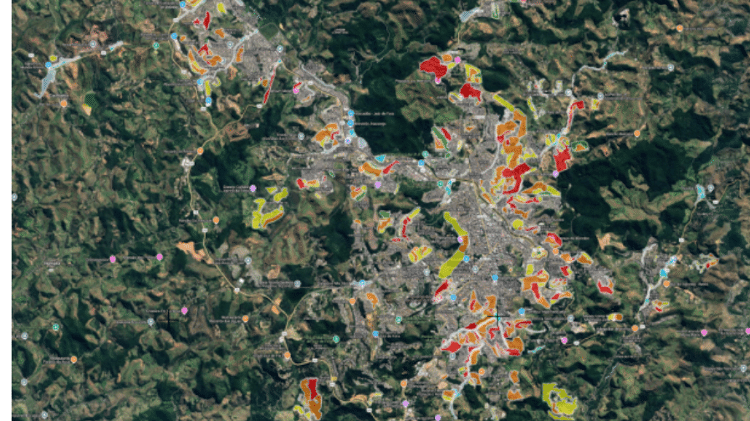 Mapa de risco confirma 25% da população em áreas perigosas de Juiz de Fora
