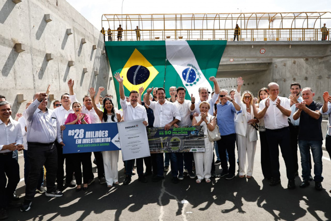 Ratinho Junior inaugura novo trevo do Catuaí com investimento de R$ 50 milhões em Maringá