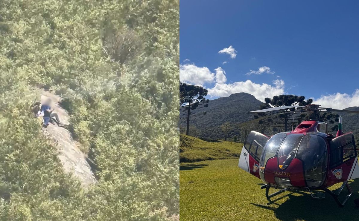 Resgate aéreo dramático salva mulher com suspeita de infarto no Morro do Canal