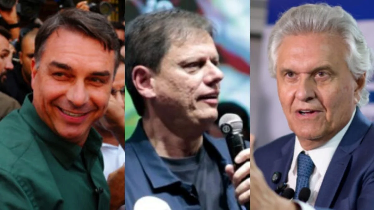 Flávio Bolsonaro busca apoio de Caiado para o 2º turno em Goiânia